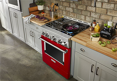 KitchenAid 30" Smart Commercial-Style Gas Range with 4 Burners 