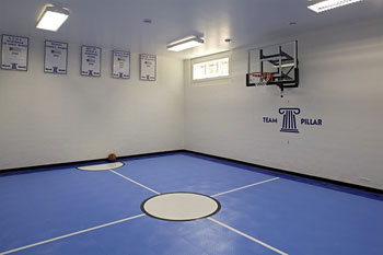 indoor home basketball court