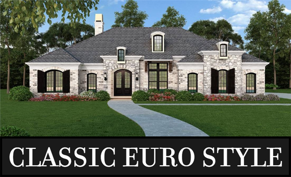 A Lovely Midsize Ranch with a Split Bedroom Layout and a Beautiful European Exterior