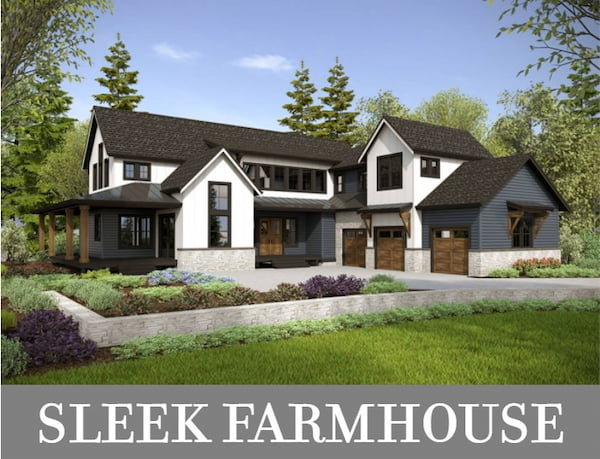 A Luxury Modern Farmhouse with a Separate Apartment on the First Floor and Family Bedrooms Upstairs