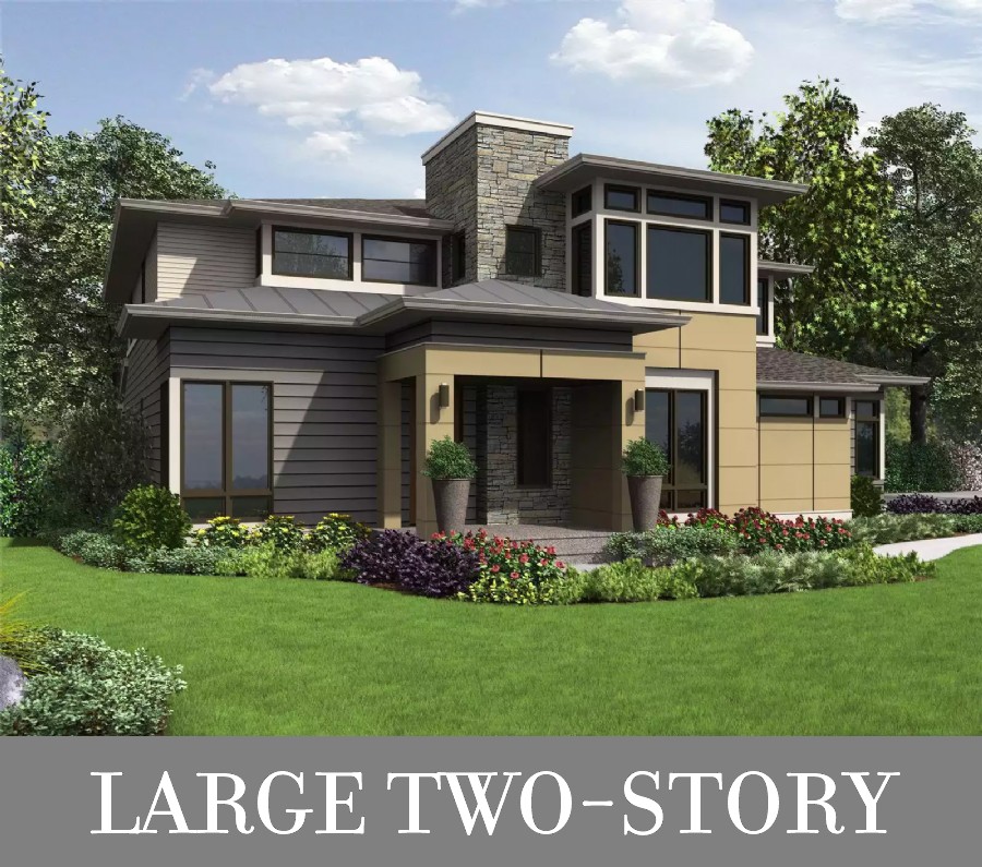 A Two-Story Contemporary Home with Open Living, a Den, Bonus Space, and Five Bedrooms