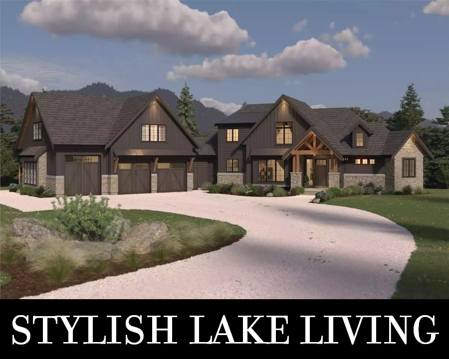 A Luxurious Craftsman Lake House with Open Living, Four Split Bedrooms, and Awesome Outdoor Spaces