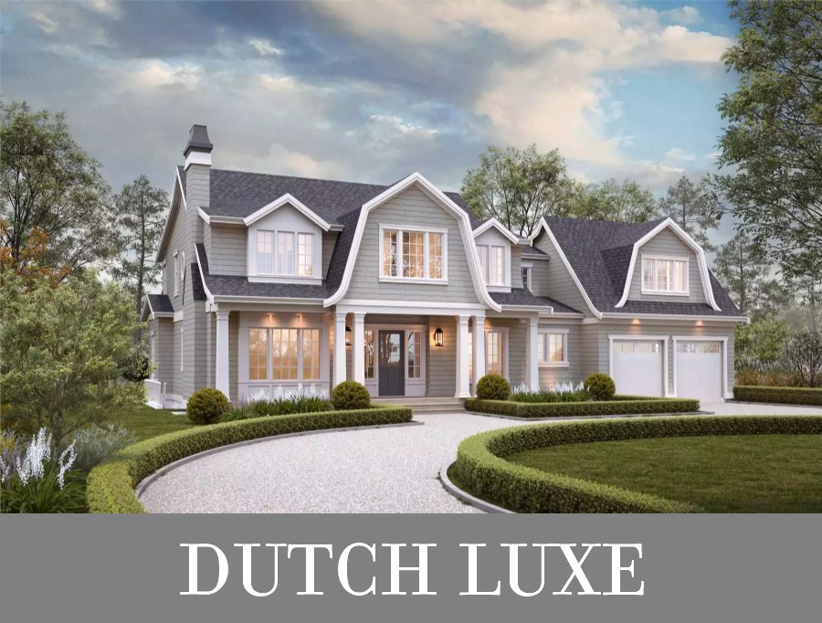 A Luxury Dutch Colonial Home with Gambrel Rooflines, Four Bedrooms, and a Rooftop Patio