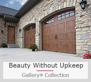 A Steel Garage Door with Convincing Faux Wood Finish Option