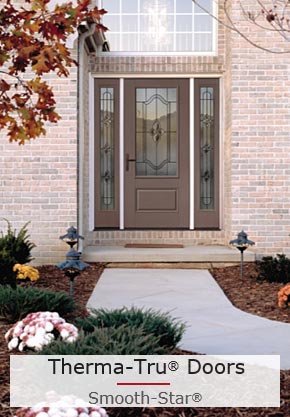 An Impact-Rated Entry Door with Beautiful 3/4 Doorlite and Two Sidelites with Laminated Glass