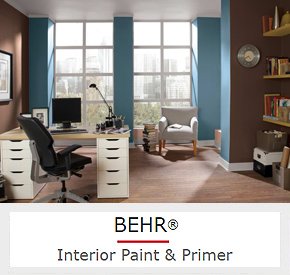 Interior Paint in Dolphin Blue and Coffee Beans Colors from BEHR