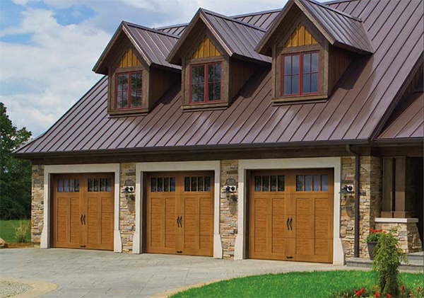 Wood-Look Garage Doors in a Rustic Style, with Modern Operation and Insulation