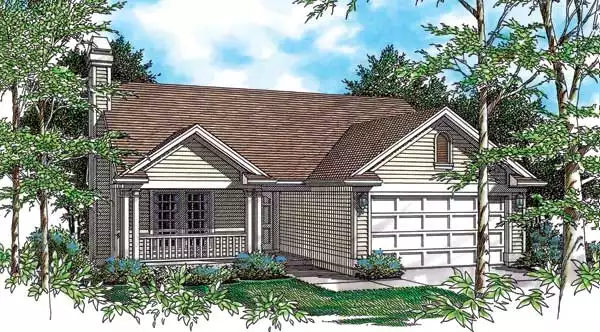image of t-shaped house plan 2401