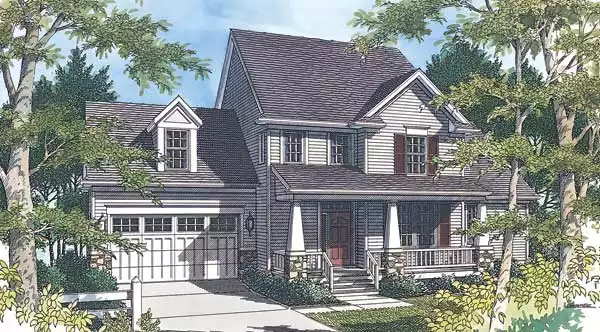 image of 2 story colonial house plan 2504