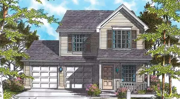 image of 2 story colonial house plan 2507