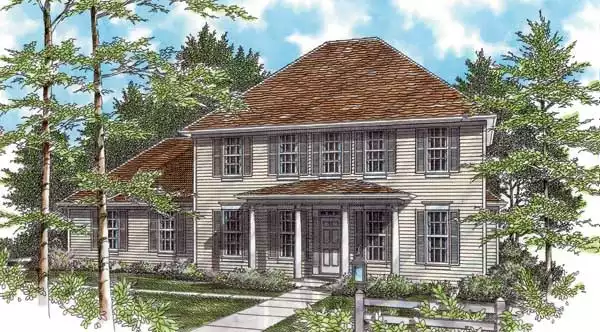 image of colonial house plan 2516