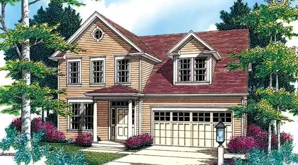 image of colonial house plan 2536