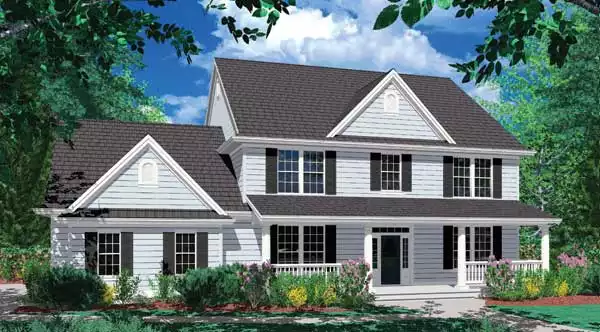image of 2 story colonial house plan 4340