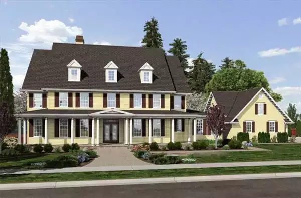 image of colonial house plan 2292