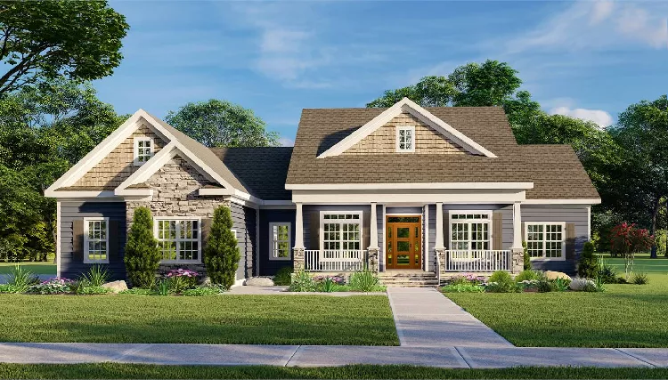 image of side entry garage house plan 9107