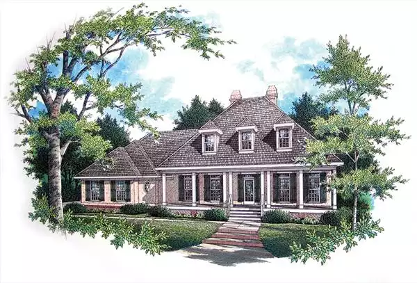 image of colonial house plan 6384