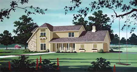 image of colonial house plan 8648