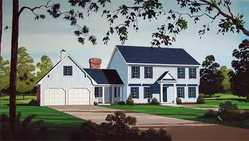 image of colonial house plan 1299