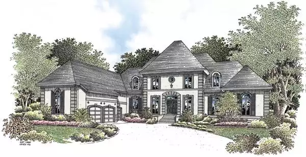 image of french country house plan 3610