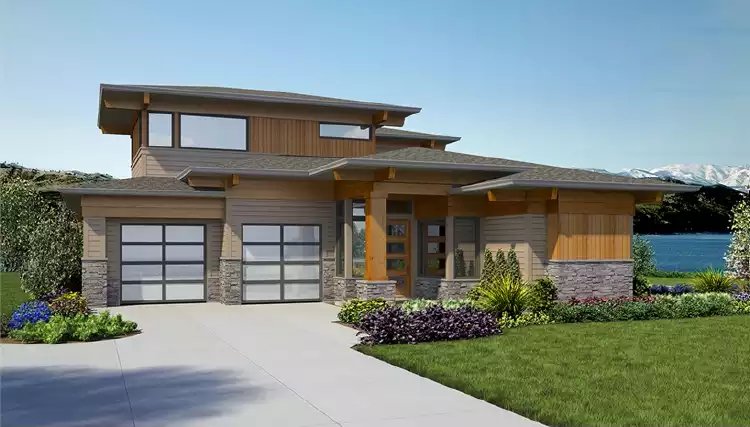 image of 2 story contemporary house plan 7474