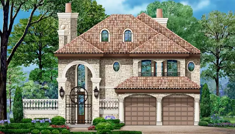 image of french country house plan 6400
