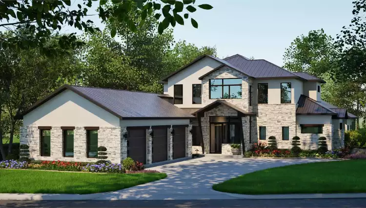 image of transitional house plan 7484