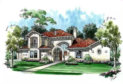image of tuscan house plan 4896