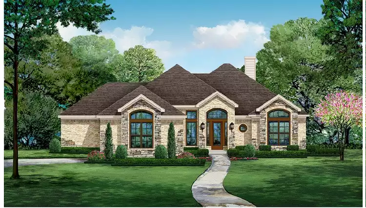 image of french country house plan 3028