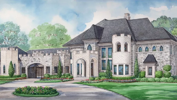 image of french country house plan 8781
