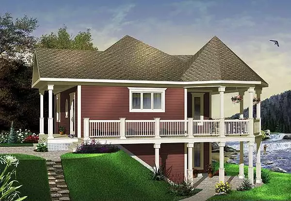 image of lake house plan 1199