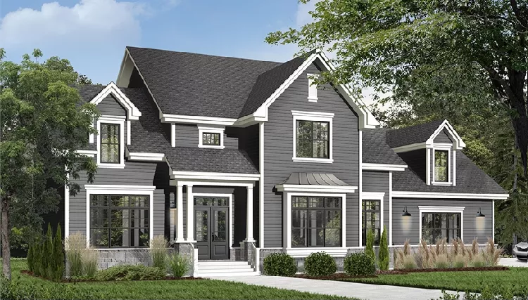 image of 2 story cape cod house plan 9553