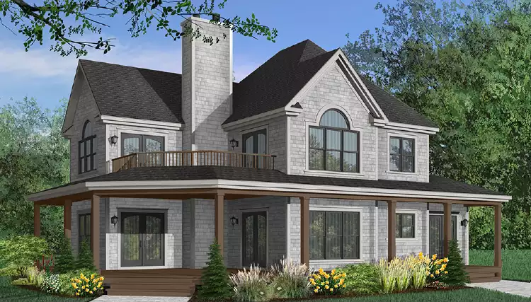 image of 2 story cape cod house plan 1146