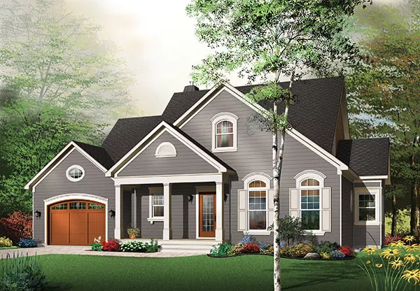 image of 2 story cape cod house plan 9823