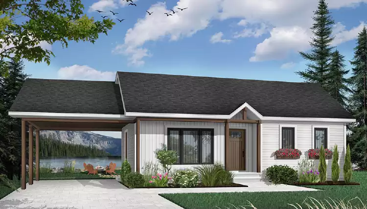 image of ranch house plan 3184