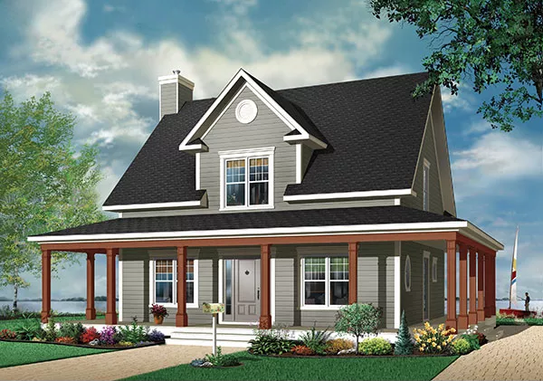 image of 2 story cape cod house plan 9833