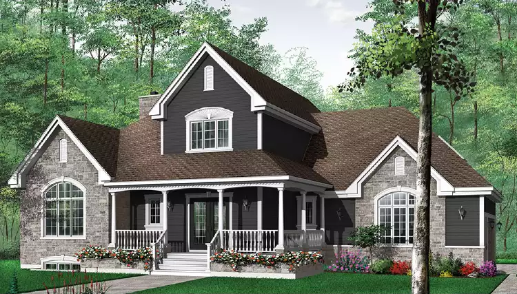 image of country house plan 4418