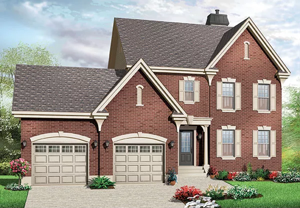 image of 2 story colonial house plan 9563