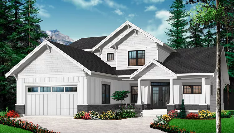 image of 2 story craftsman house plan 9549