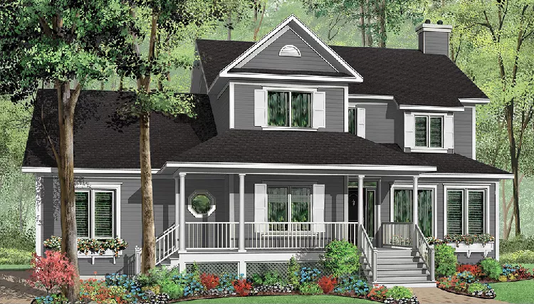 image of 2 story cape cod house plan 9819