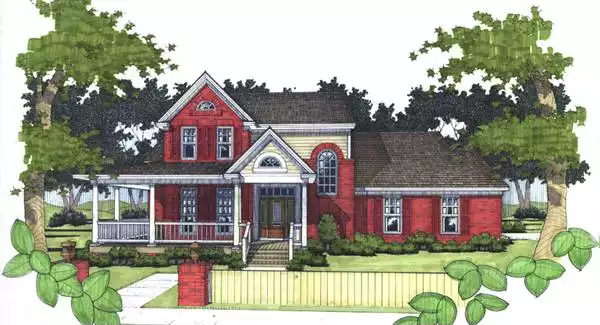 image of colonial house plan 5792