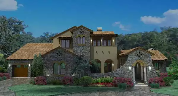 image of tuscan house plan 1888