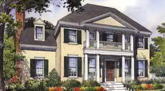 image of colonial house plan 4166