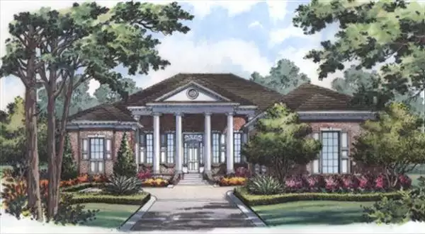 image of colonial house plan 6423