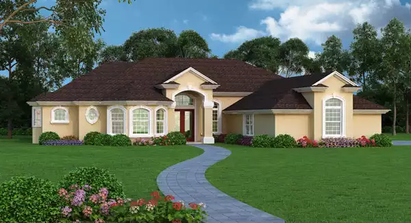 image of courtyard house plan 4944