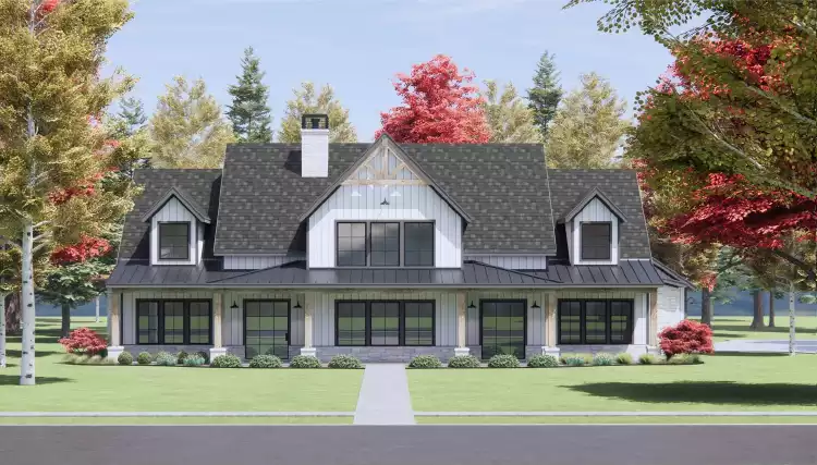 image of 2 story farmhouse plans with porch plan 4977