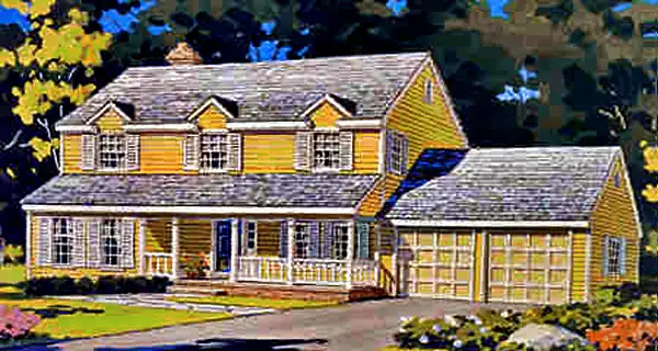 image of colonial house plan 3858