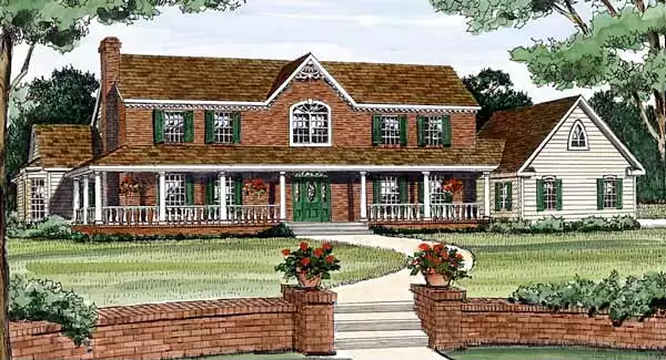 image of colonial house plan 3801