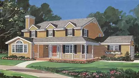 image of colonial house plan 3860