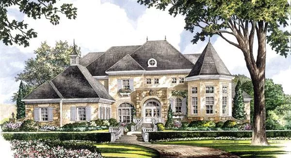 image of french country house plan 8379