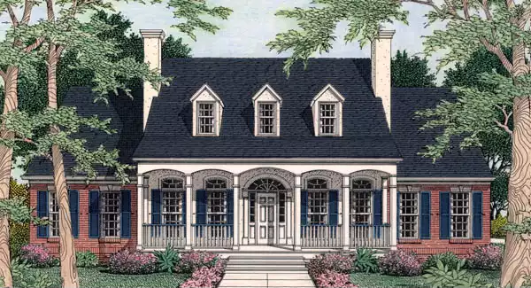 image of colonial house plan 3496